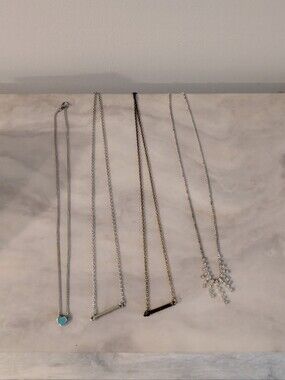 Mixed Silver & Gold Necklace Set - Sparkling Pendant